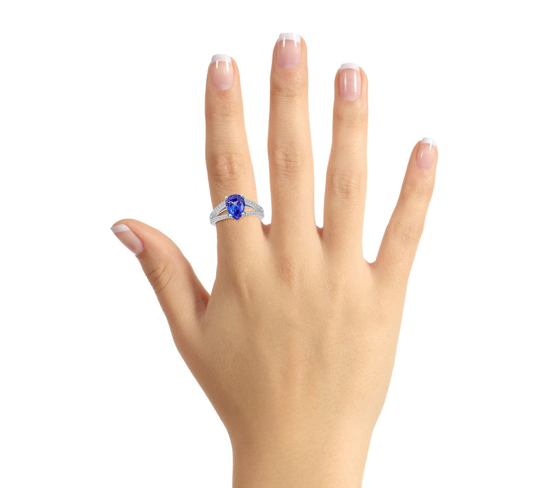Affinity Gems Tanzanite & 0.30 cttw Diamond Ring, 14K Gold — View 8