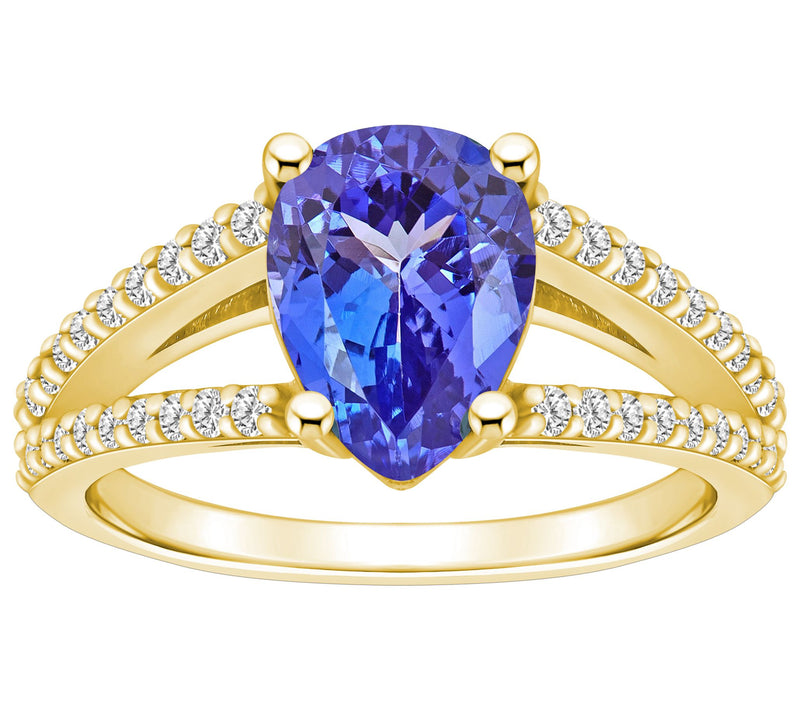Affinity Gems Tanzanite & 0.30 cttw Diamond Ring, 14K Gold — View 5