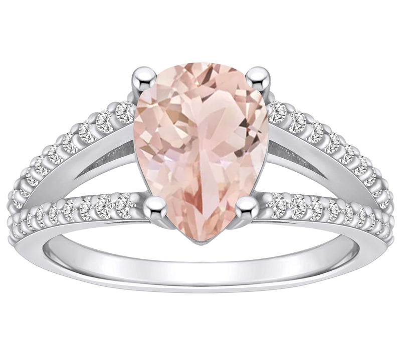 Affinity Gems Morganite & 0.30 cttw Diamond Ring, 14K Gold — View 5
