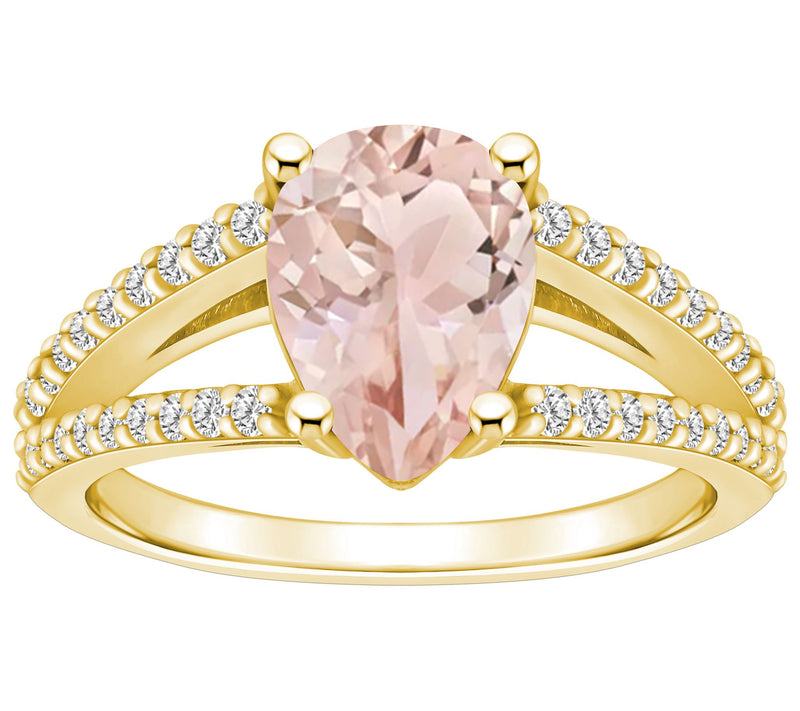 Affinity Gems Morganite & 0.30 cttw Diamond Ring, 14K Gold — View 7