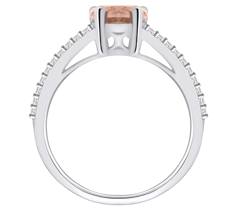 Affinity Gems Morganite & 0.30 cttw Diamond Ring, 14K Gold — View 8