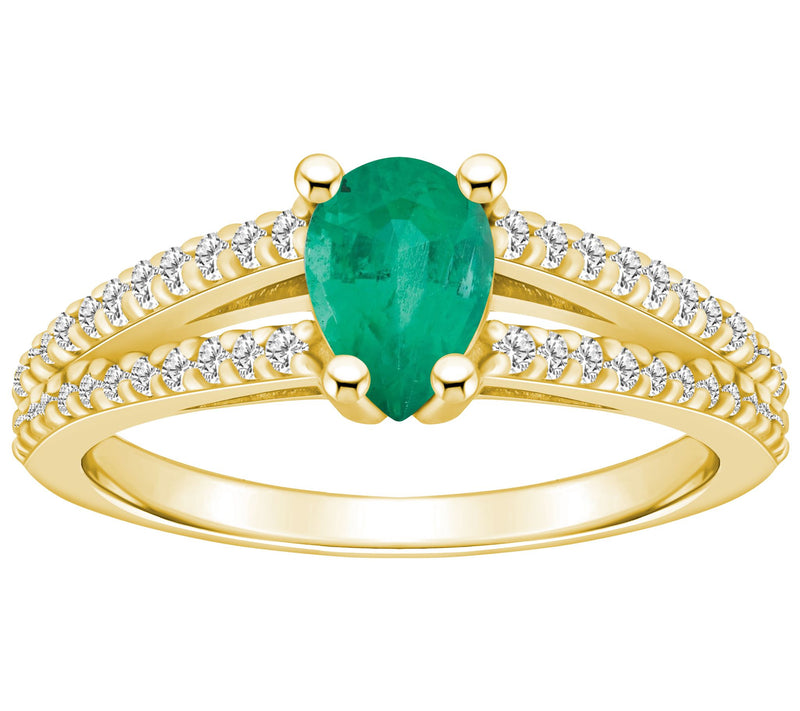 Affinity Gems Pear Shaped Gemstone & Diamond Ring, 14K Gold — Main view