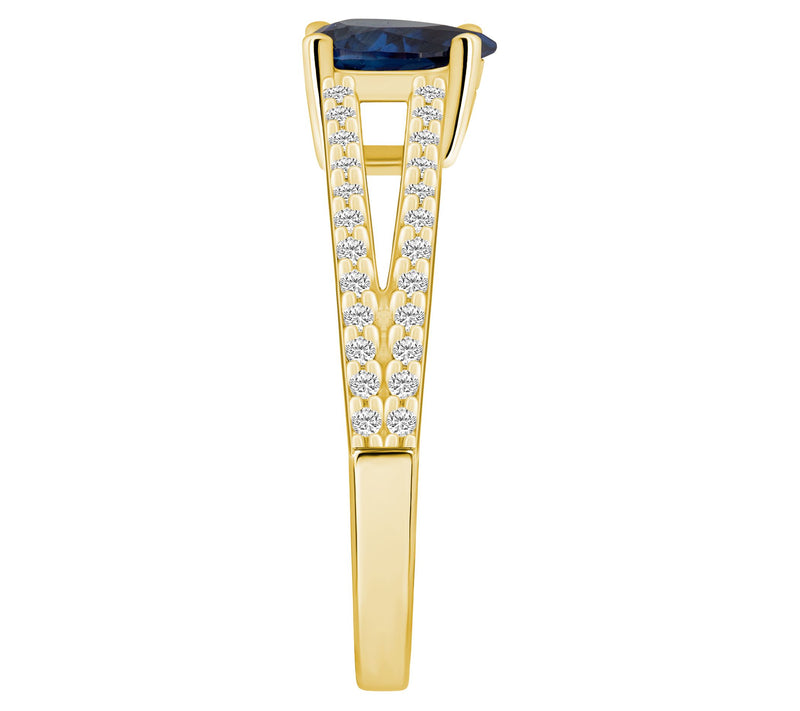 Affinity Gems Pear Shaped Gemstone & Diamond Ring, 14K Gold — View 8