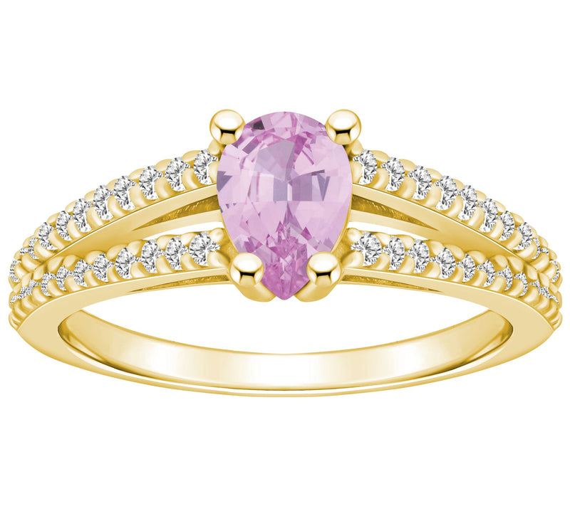 Affinity Gems Pear Shaped Gemstone & Diamond Ring, 14K Gold — View 5