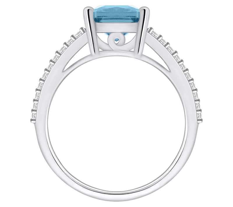Affinity Gems 3.00 cttw Aquamarine & Diamond Ring, 14K Gold — View 6