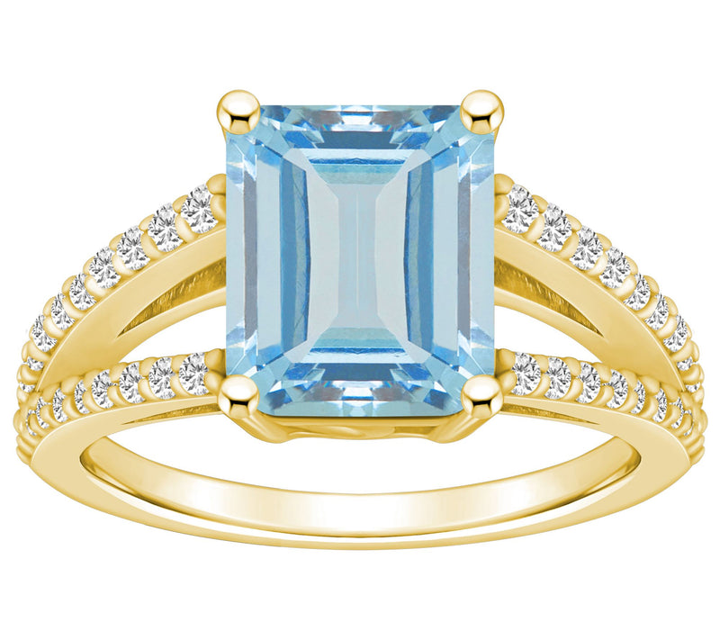 Affinity Gems 3.00 cttw Aquamarine & Diamond Ring, 14K Gold — View 5