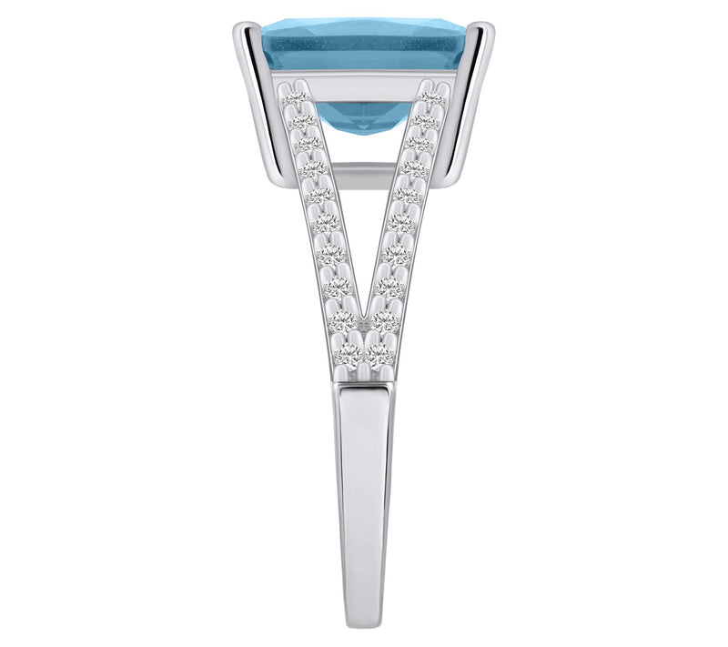 Affinity Gems 3.00 cttw Aquamarine & Diamond Ring, 14K Gold — View 7
