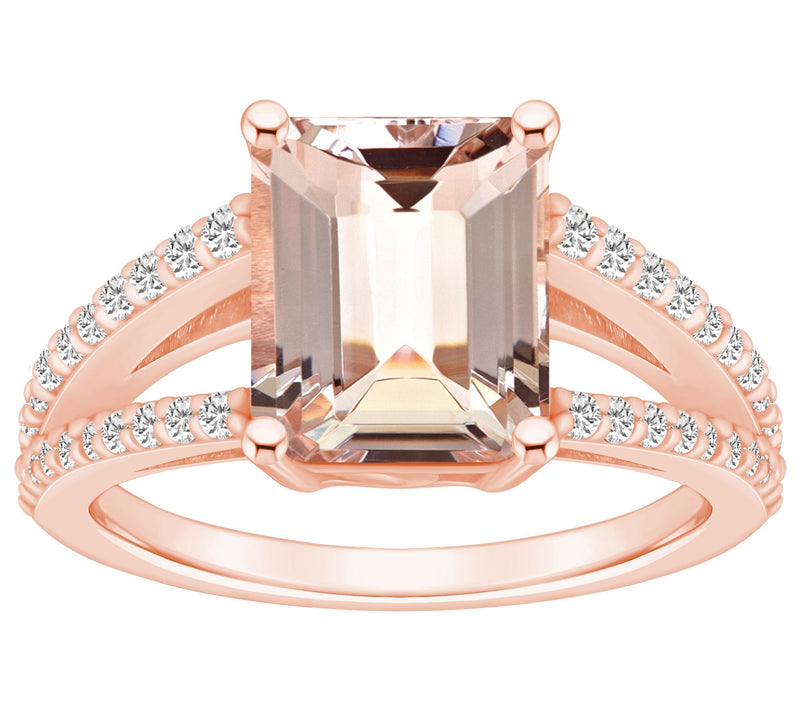 Affinity Gems 3.00 cttw Morganite & Diamond Rin g, 14K Gold — Main view
