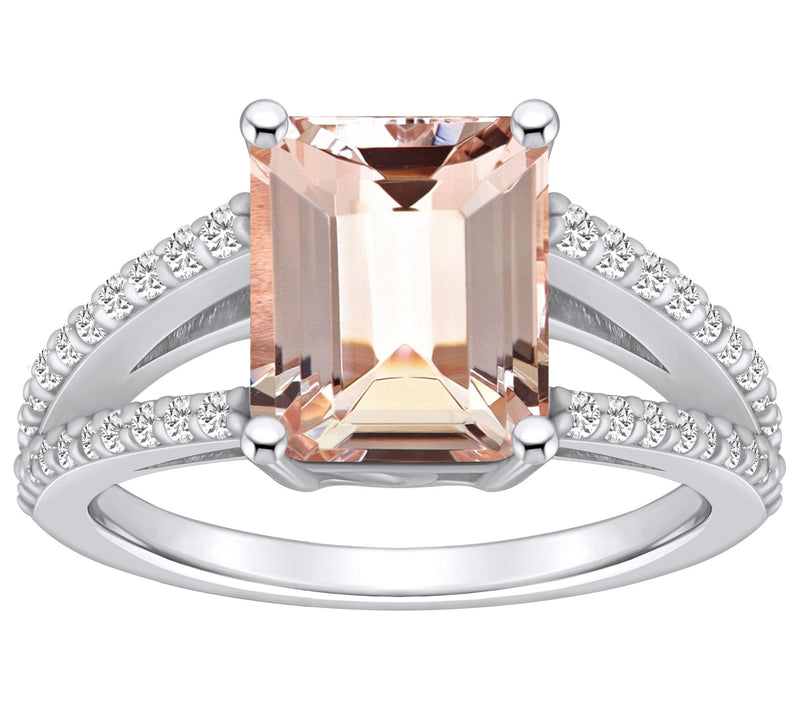Affinity Gems 3.00 cttw Morganite & Diamond Rin g, 14K Gold — View 5