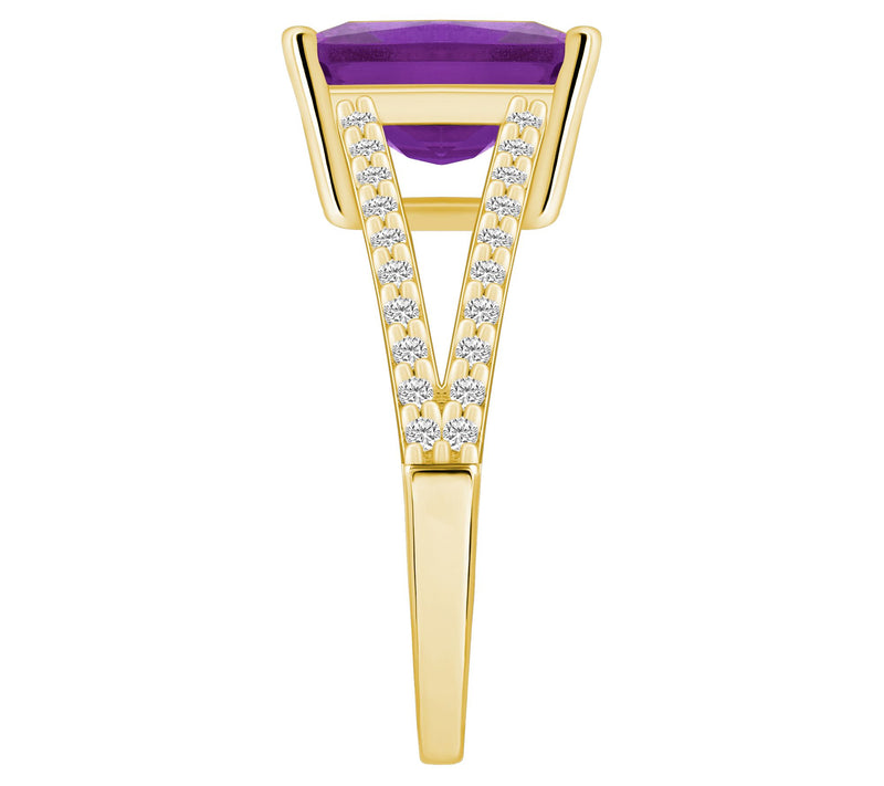 Affinity Gems Emerald Cut Gemstone & Diamond Ring. 14K Gold — View 9