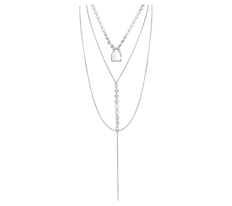 Steel by Design Layered Lock Station Necklace — View 5