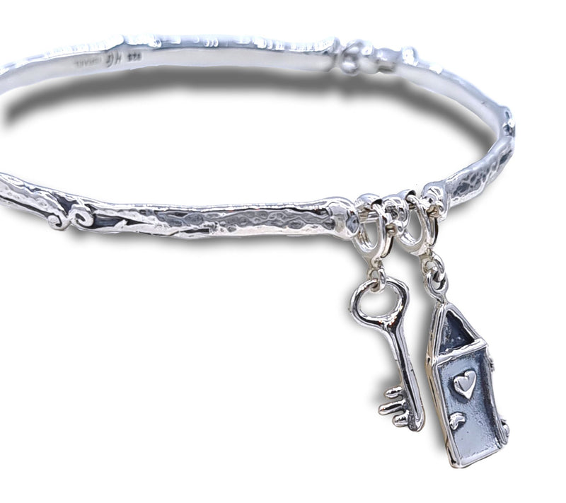 Hagit Sterling Silver Door & Key Set of 2 Charms — View 4