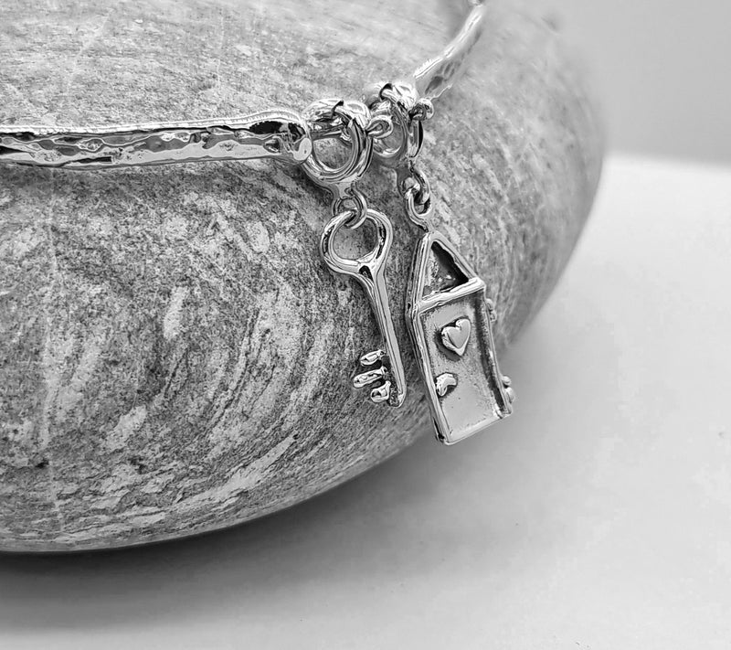 Hagit Sterling Silver Door & Key Set of 2 Charms — View 5