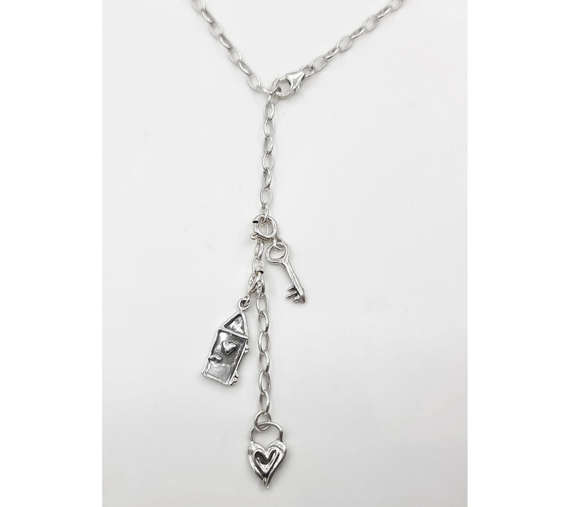 Hagit Sterling Silver Door & Key Set of 2 Charms — View 7