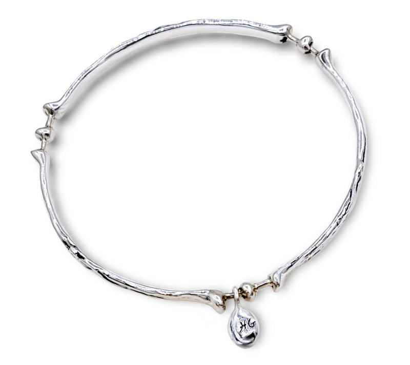Hagit Sterling Silver Hammered "Charm Embracelet" Bangle — View 2