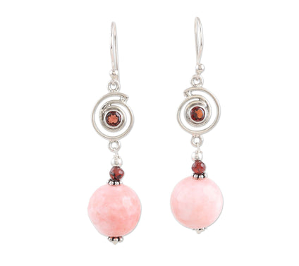 Novica Artisan Crafted Sterling Agate & Garnet Dangle Earrings
