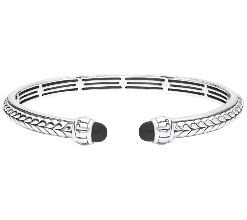 Tiffany Kay Studio Sterling Silver Herringbone Onyx Cuff — Main view