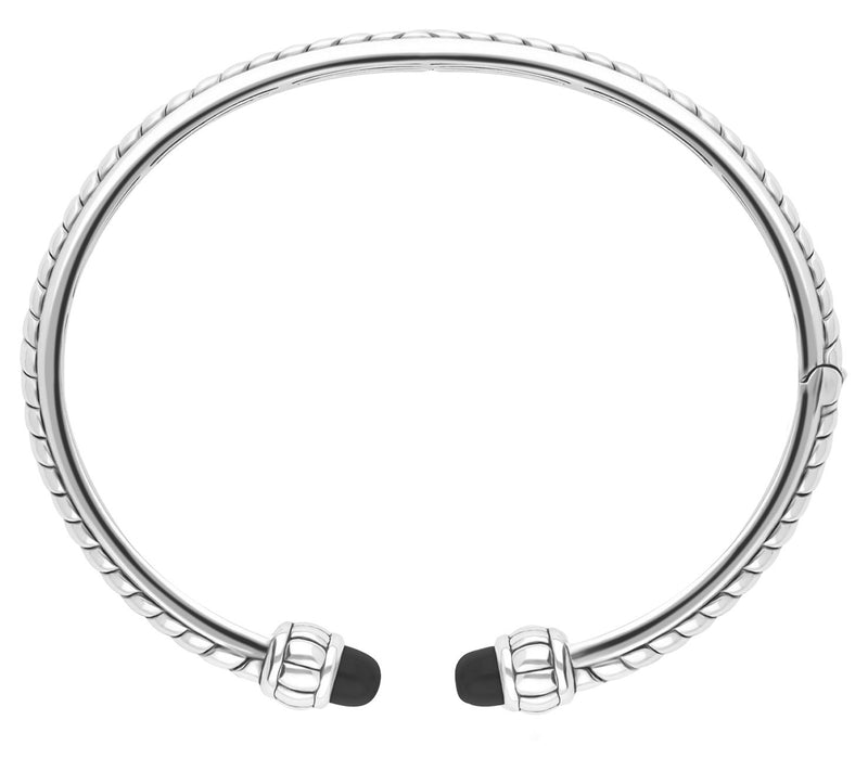 Tiffany Kay Studio Sterling Silver Herringbone Onyx Cuff — View 3