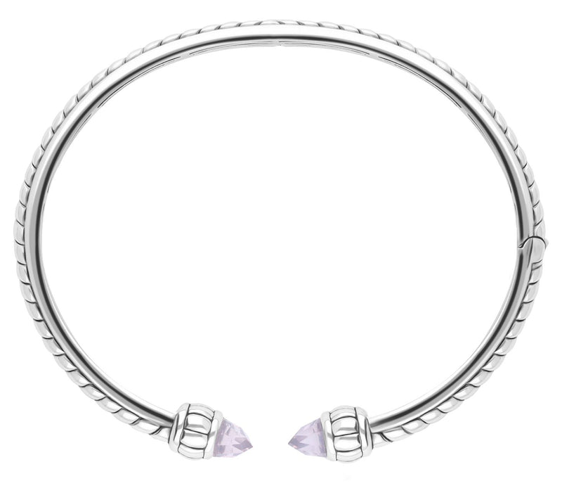 Tiffany Kay Studio Sterling Herringbone Rose Quartz Cuff — View 3