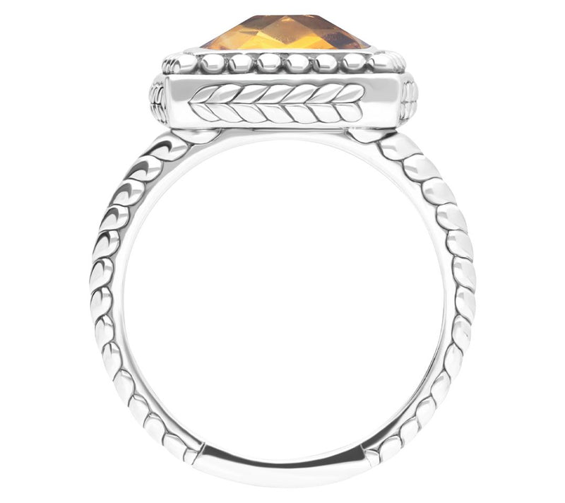 Tiffany Kay Studio Sterling Silver Herringbone Citrine Ring — View 2