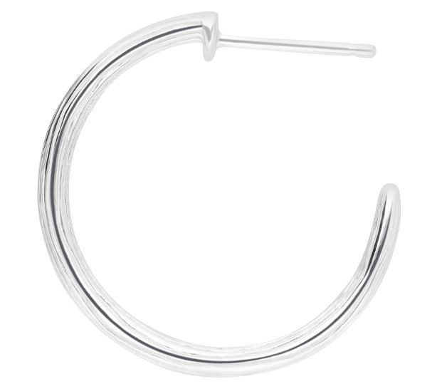 Ariva Sterling Silver Multi-Texture Split Hoop Earrings — View 4