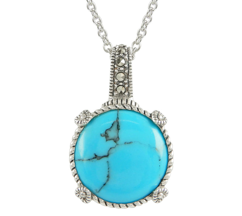 Suspicion Sterling Gemstone & Marcasite Pendant w/ Chain — View 5