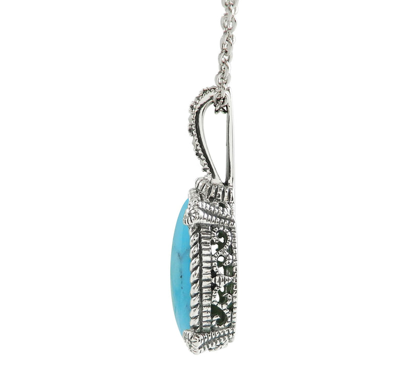 Suspicion Sterling Gemstone & Marcasite Pendant w/ Chain — View 6
