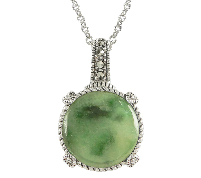 Suspicion Sterling Gemstone & Marcasite Pendant w/ Chain — Main view