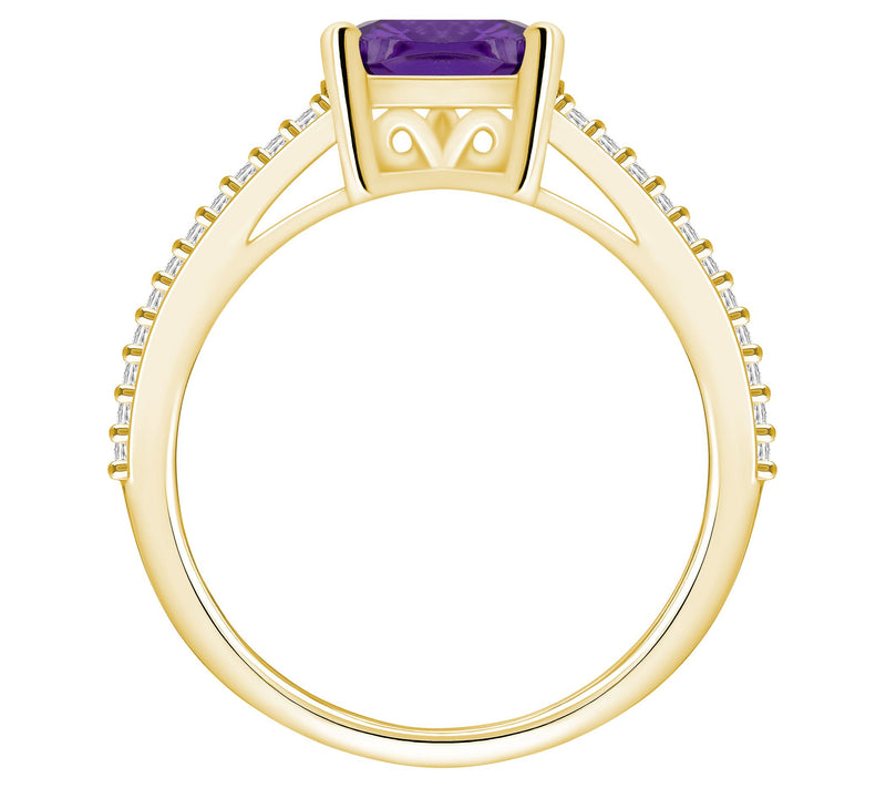 Affinity Gems Cushion Gemstone & Diamond Ring,4K Gold — View 12