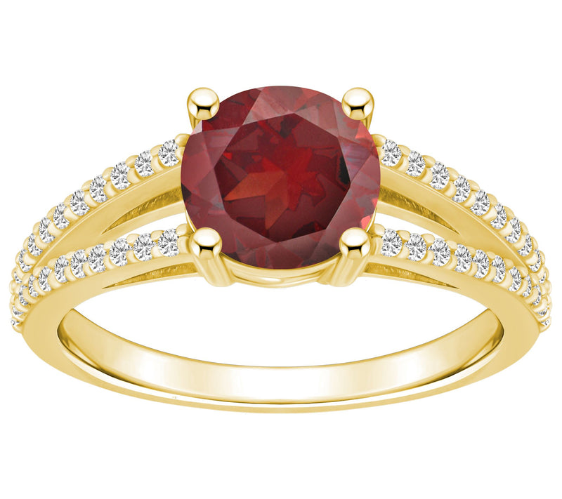 Affinity Gems Round Gemstone & Diamond Ring, 14K Gold — View 9