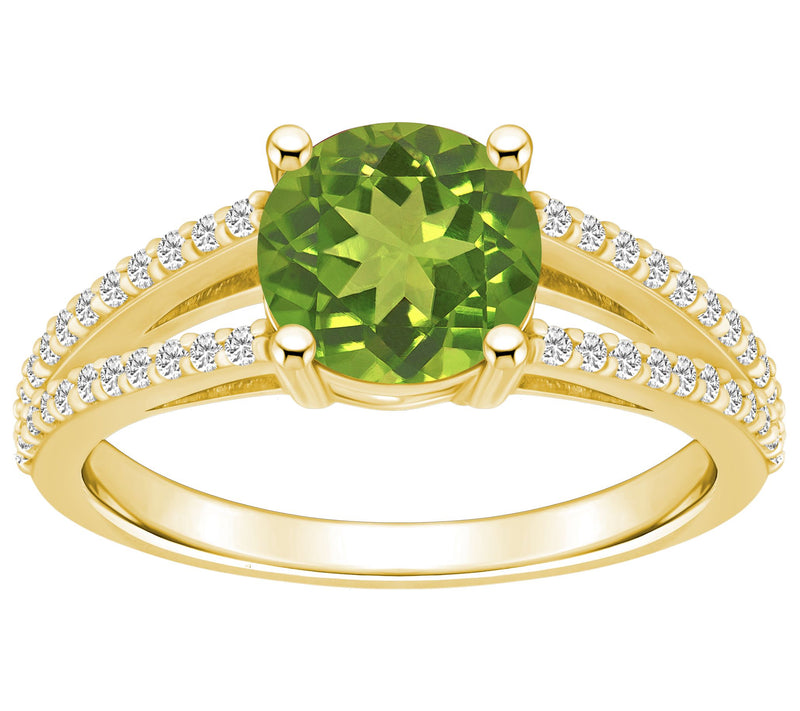 Affinity Gems Round Gemstone & Diamond Ring, 14K Gold — View 11