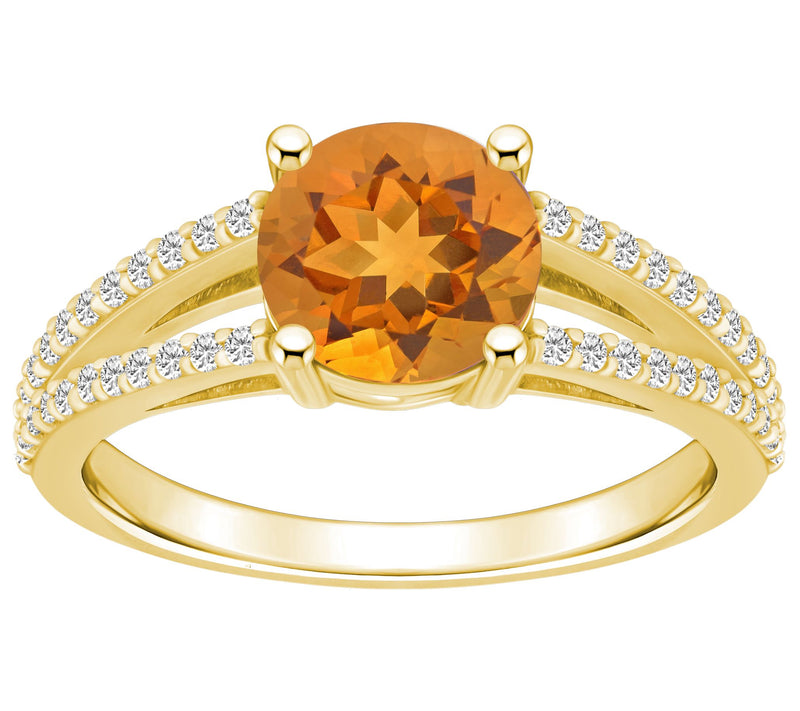 Affinity Gems Round Gemstone & Diamond Ring, 14K Gold — View 7