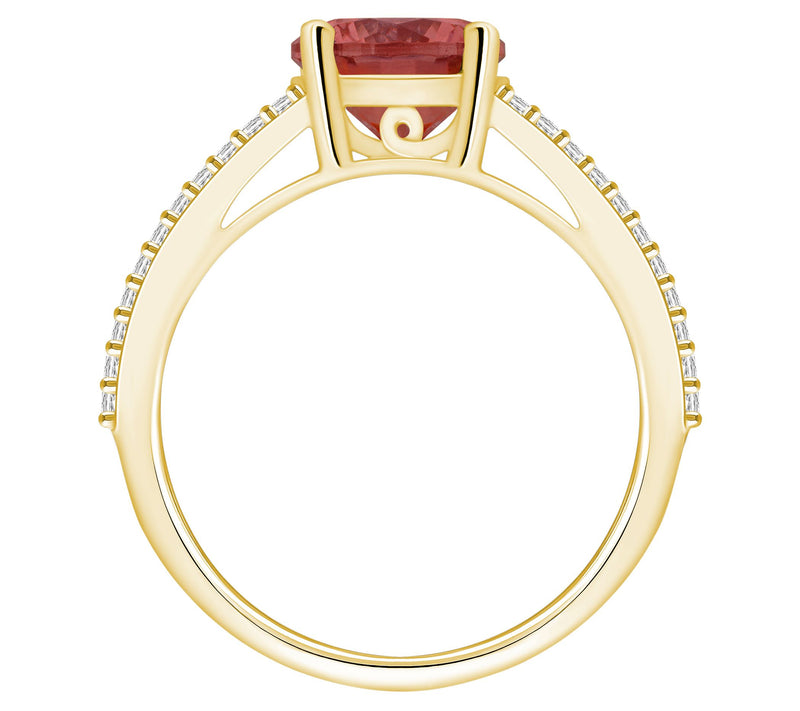 Affinity Gems Round Gemstone & Diamond Ring, 14K Gold — View 12