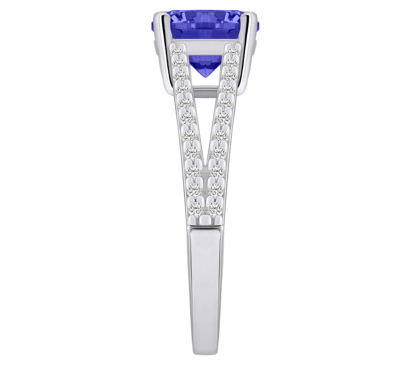 Affinity Gems Round Tanzanite & Diamond Ring, 14K Gold — View 7