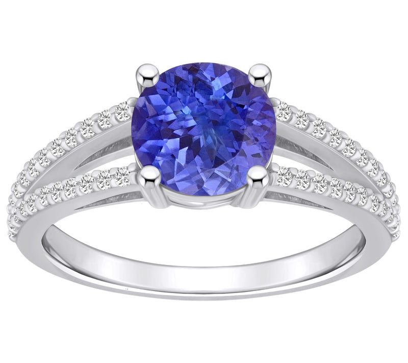 Affinity Gems Round Tanzanite & Diamond Ring, 14K Gold — View 3