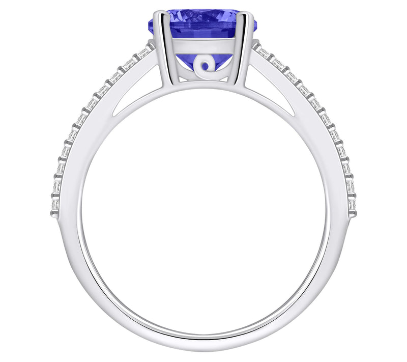 Affinity Gems Round Tanzanite & Diamond Ring, 14K Gold — View 6