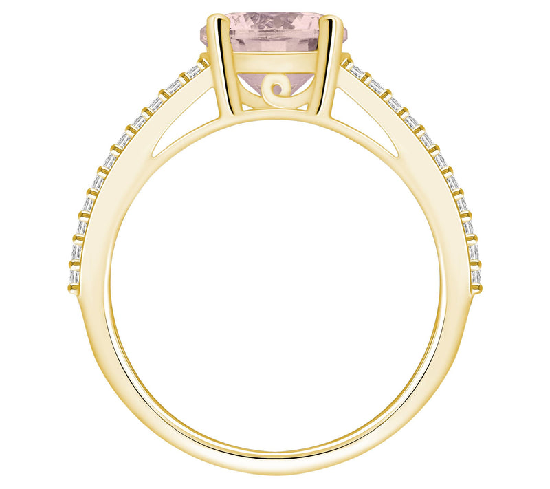 Affinity Gems Round Morganite & Diamond Ring, 14K Gold — View 8
