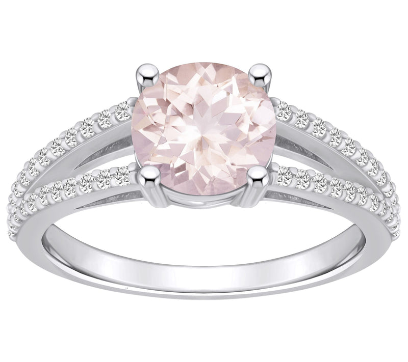 Affinity Gems Round Morganite & Diamond Ring, 14K Gold — View 5