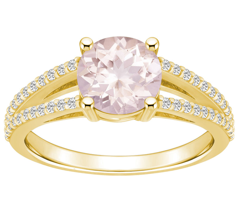 Affinity Gems Round Morganite & Diamond Ring, 14K Gold — View 7