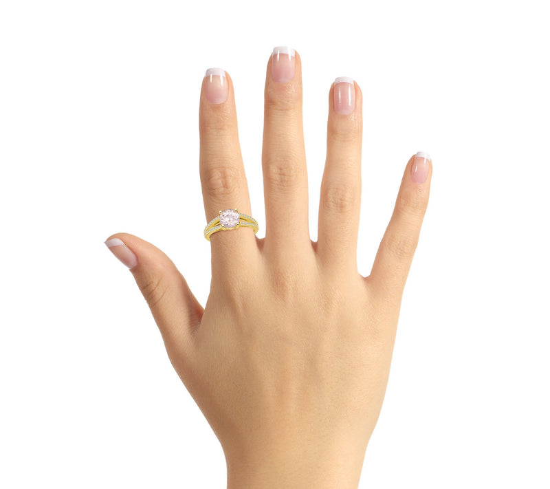 Affinity Gems Round Morganite & Diamond Ring, 14K Gold — View 10
