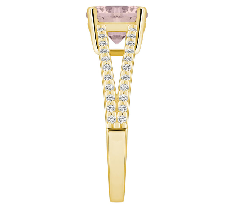 Affinity Gems Round Morganite & Diamond Ring, 14K Gold — View 9