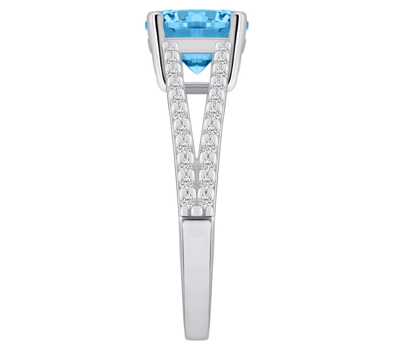 Affinity Gems Round Gemstone & 0.25 cttw Diamond Ring, 14K — View 13