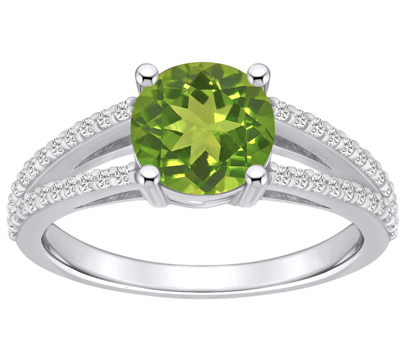 Affinity Gems Round Gemstone & 0.25 cttw Diamond Ring, 14K — View 11