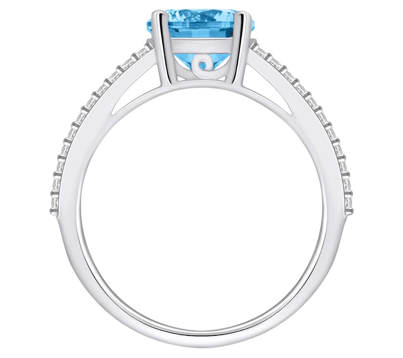 Affinity Gems Round Gemstone & 0.25 cttw Diamond Ring, 14K — View 12