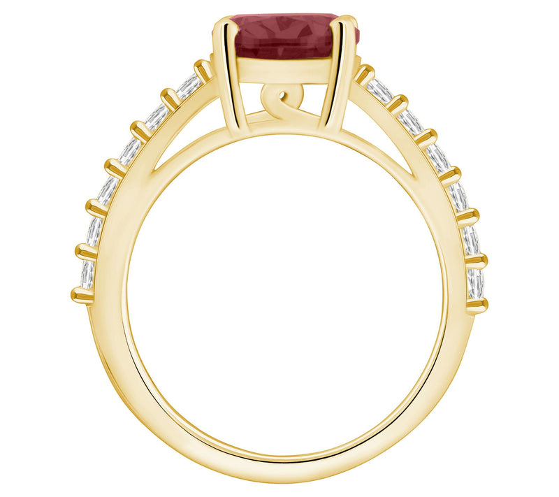 Affinity Gems Oval-Cut Gemstone & Diamond Ring,14K Gold — View 10