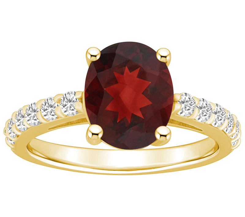Affinity Gems Oval-Cut Gemstone & Diamond Ring,14K Gold — View 9