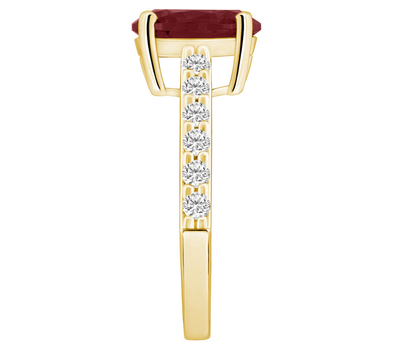 Affinity Gems Oval-Cut Gemstone & Diamond Ring,14K Gold — View 11