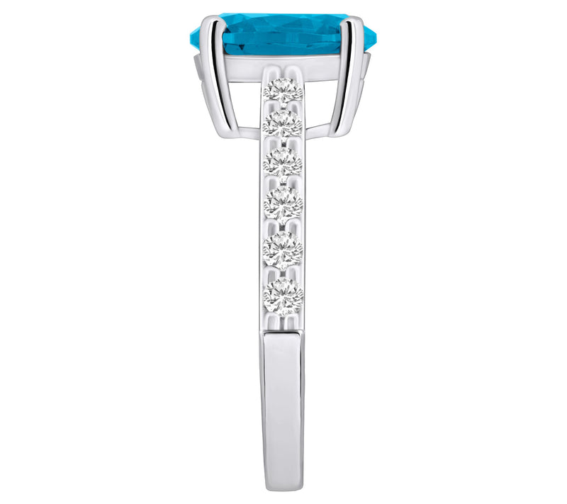 Affinity Gems Oval Gemstone & Diamond Ring, 14KWhite Gold — View 11