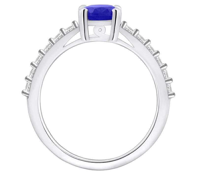 Affinity Gems Oval-Cut Tanzanite & Diamond Ring, 14K Gold — View 6