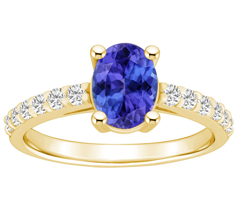 Affinity Gems Oval-Cut Tanzanite & Diamond Ring, 14K Gold — View 5